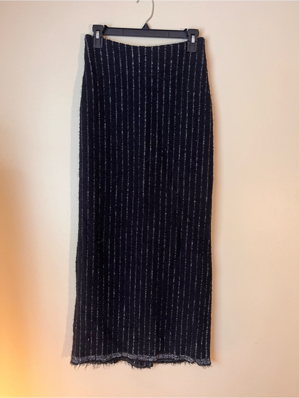 Ellery Wool High Waisted Pinstripe Midi Skirt
